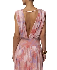 Jluxlabel Women's Evening Flow Floral Plunging V-Neck Draped Maxi Dress