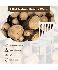 Sugift Wooden Kitchen Chairs Set of 2 Featuring Breathable Slat Tilt Backrest and Rubber Wood Frame