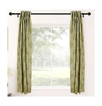 Fabdivine Handcrafted Floral Block Print Viscose Linen Curtains Panel
