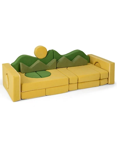 Slickblue 19-Piece Modular Kids Play Sofa for Creative Building and Indoor Play