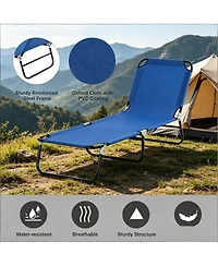 Yiortwo Folding Chaise Lounge Pool Chair with 5 Position Reclining Back for Patio Beach and Poolside