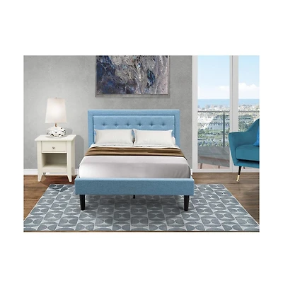East West Furniture FN11F-1GA0C 2-Piece Platform Full Bedroom Set with 1 Full Bed Frame and a Wooden Night Stand