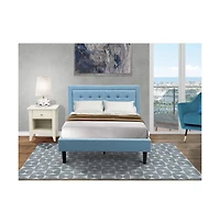 East West Furniture FN11F-1GA0C 2-Piece Platform Full Bedroom Set with 1 Full Bed Frame and a Wooden Night Stand