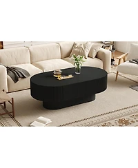 Streamdale Furniture Modern Fluted Oval Farmhouse Coffee Table