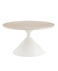 Streamdale Furniture 2-Piece Round Travertine Coffee Table Set