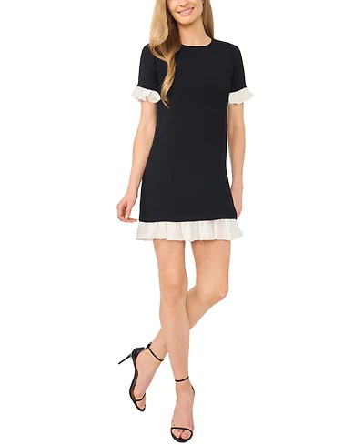 CeCe Women's Colorblock Ruffle Mini Dress