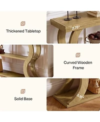Tribesigns 55" Console Table with 3-Tier Storage, Modern Farmhouse