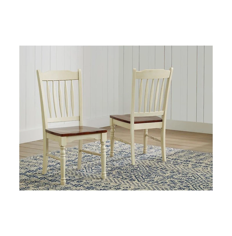 A-America British Isles Slatback Side Chair, Merlot-Buttermilk Finish