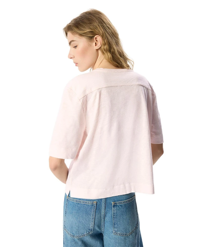 Whistles Women's Ella Cotton V-Neck Short-Sleeve Top
