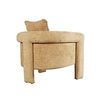 Jofran Adley Modern Upholstered Vintage Accent Armchair with Pillow