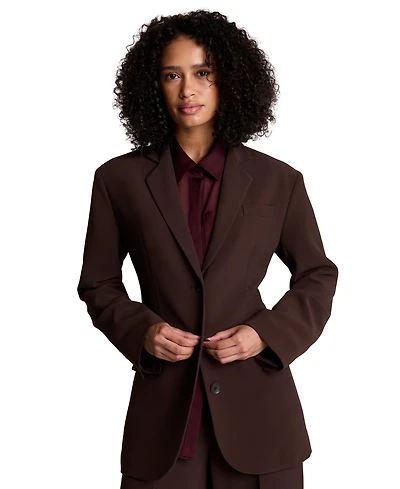 Kenneth Cole Women's Vision Twill Three-Button Boyfriend Blazer