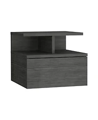 Flynama Floating Wall-Mounted Nightstand with Drawer and Open Shelves