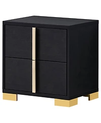 Flynama 2-Drawer Nightstand with Gold Accents
