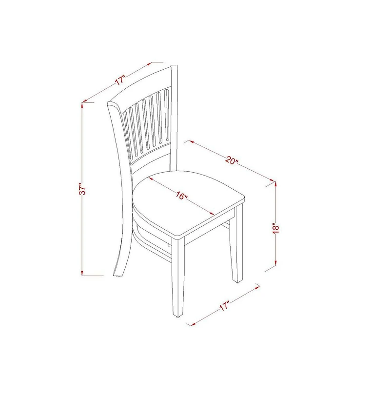 East West Furniture Dining Table- Dining Chairs, NFVA3-blk-w