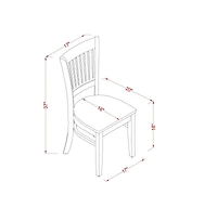 East West Furniture Dining Table- Dining Chairs, NFVA3-blk-w