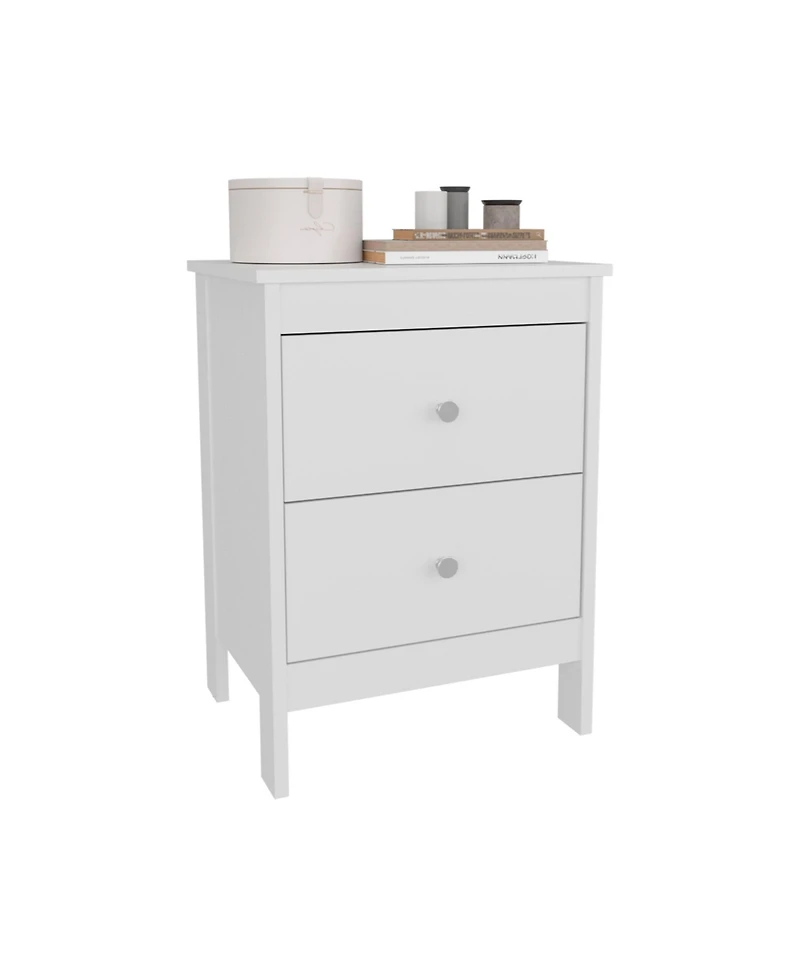 Flynama 2-Drawer Modern Nightstand, Engineered Wood