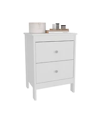 Flynama 2-Drawer Modern Nightstand, Engineered Wood