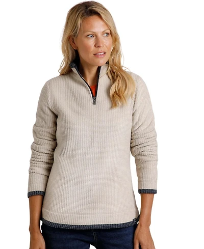 Weird Fish Women's Beye 1/4 Zip Grid Fleece