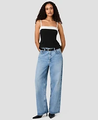 French Connection Women's Azra x Carey Foldover Sleeveless Square-Neck Colorblock Top