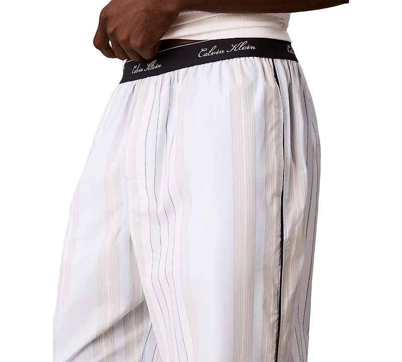 Calvin Klein Men's Cotton Poplin Script Regular-Fit Pajama Pants