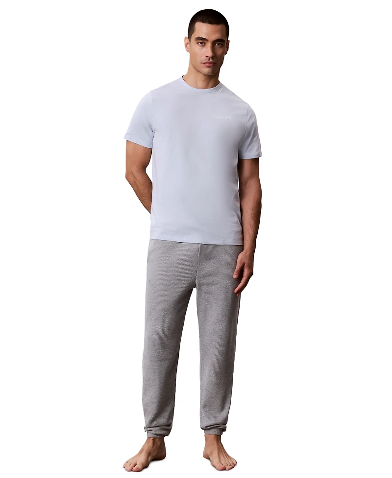 Calvin Klein Men's Poplin Script Crewneck Pajama T-Shirt