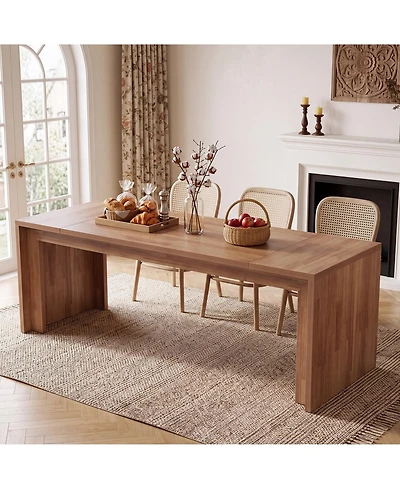 Tribesigns 78.4" Farmhouse Dining Table for 6-8 People, Rectangular