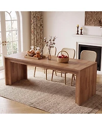 Tribesigns 78.4" Farmhouse Dining Table for 6-8 People, Rectangular