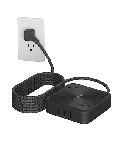 Tessan 7-in-1 Power Strip, 4 Ac Outlets + 3 Usb Ports, 20W Usb-c, 1050J Surge Protection, 6 ft Cord for Home and Office