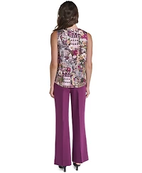 Karl Lagerfeld Paris Women's Floral V-Neck Woven Blouse