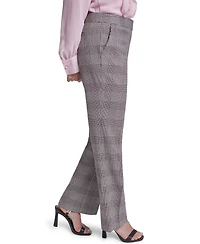 Karl Lagerfeld Paris Women's Plaid Wide-Leg Mid-Rise Dress Pants