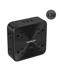 Tessan 11-in-1 Outlet Extender, 8 Ac Outlets + 3 Usb Ports, 20W Usb-c, 900J Surge Protection for Home and Office