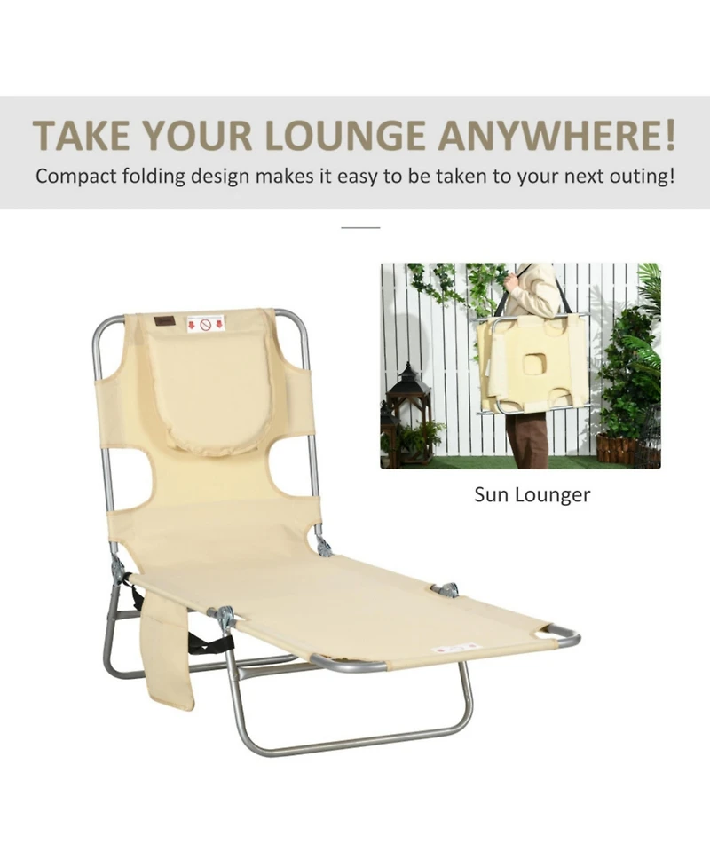 ECHTPeak Folding Chaise Lounge Pool Chair, Patio Sun Tanning Chair, Outdoor Lounge Chair with 4-Position Reclining Back, Breathable Mesh Seat