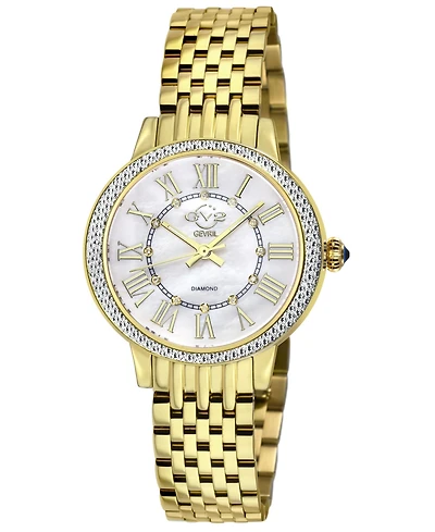 GV2 Women's Astor Iii Swiss Quartz Ip Gold Stainless Steel Bracelet Diamond Watch