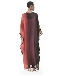 Leem Women's Kimono Kaftan Loose-Fit V-Neck Gradient-Print Dress