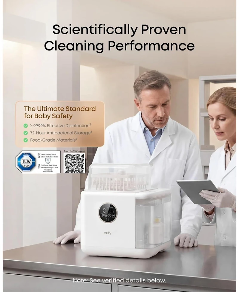 eufy S1 pro Baby Bottle Washer,Sterilizer and Dryer with half-year Cleaning Kit. Built-in Water Softener,Large Capacity