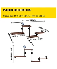 Slickblue Rustic Wall Mounted Pipe Shelves for Kitchen and Bathroom