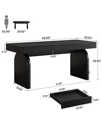 Tribesigns Desk with Drawers, 63-Inch Modern Executive Office Desk