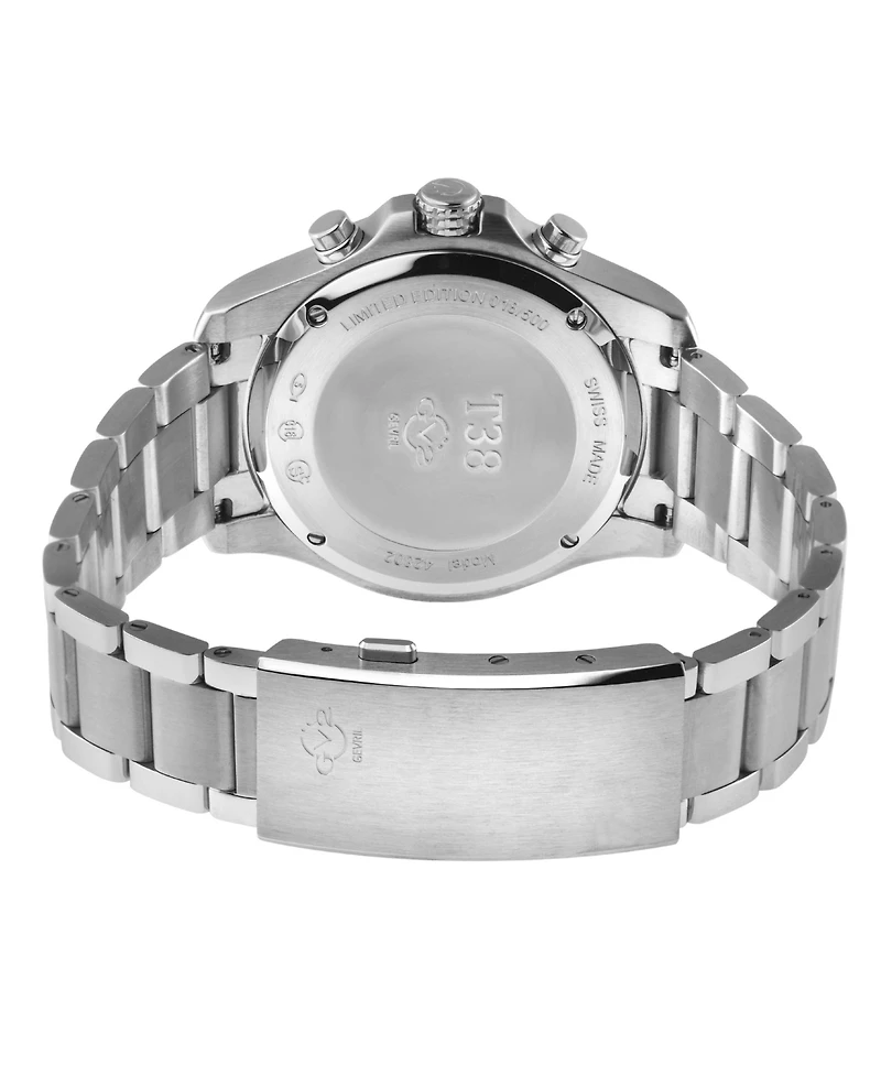 GV2 by Gevril Men's Swiss Made T38 Swiss Quartz Silver Stainless Steel Bracelet Watch