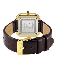 GV2 by Gevril Women's Bellagio Swiss Quartz Burgandy Italian Leather Strap Diamond Watch