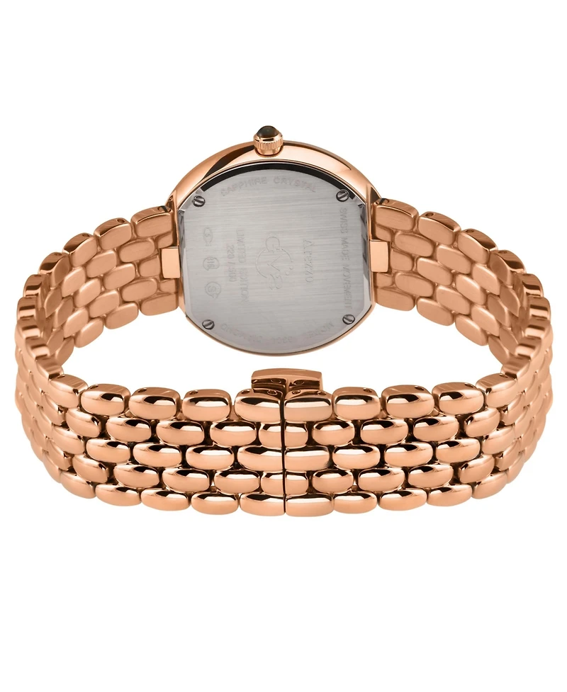 GV2 by Gevril Women's Arezzo Swiss Quartz Ip Stainless Steel Bracelet Diamond Watch