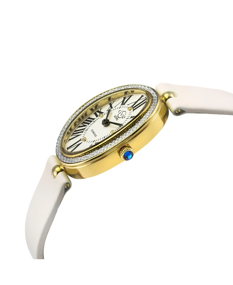 GV2 by Gevril Women's Piazza Navona Swiss Quartz Italian Leather Strap Diamond Watch