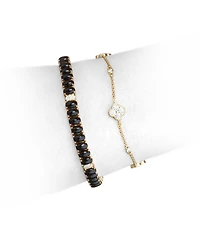 The Lovery Cz Clover Trio Bracelet 14K Gold Plated Sterling Silver