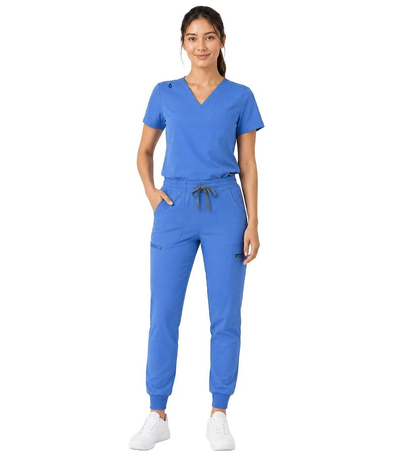 Medgear Women's Kayla V-neck Top and Multi-Pocket Jogger Set