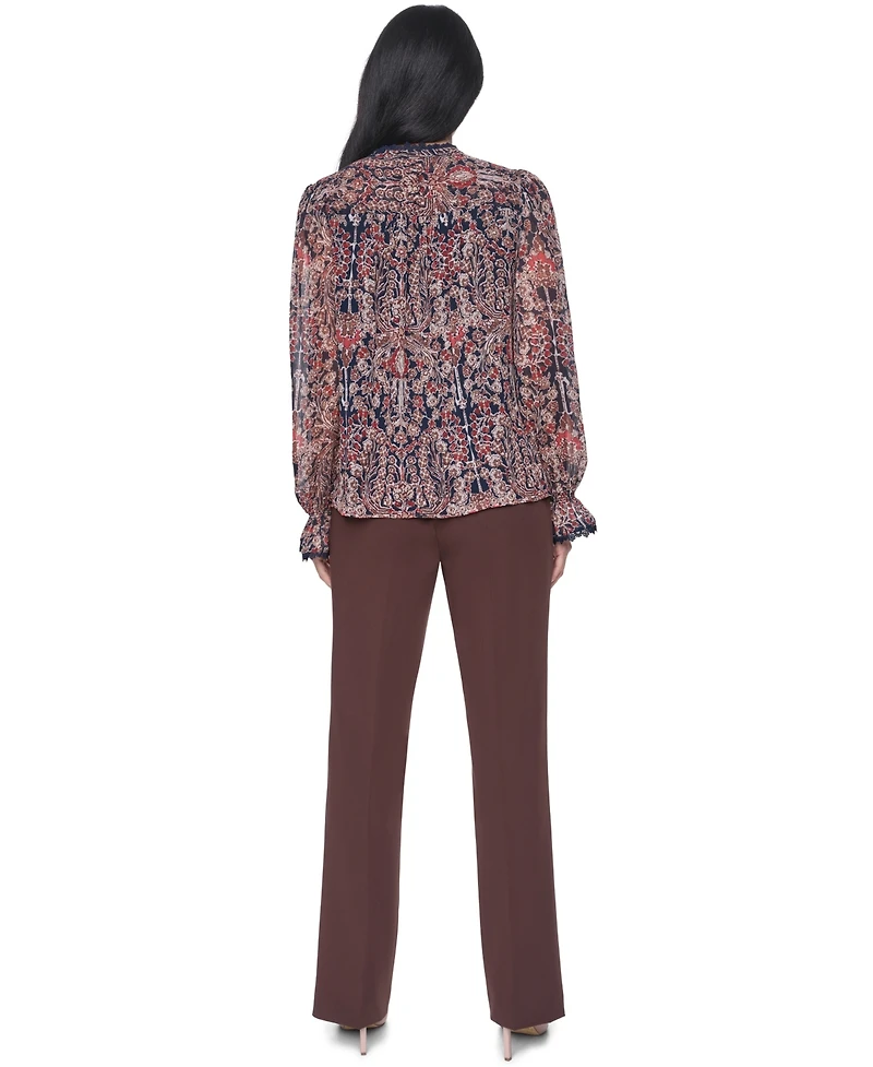 Tommy Hilfiger Women's Lace Long-Sleeve Blouse