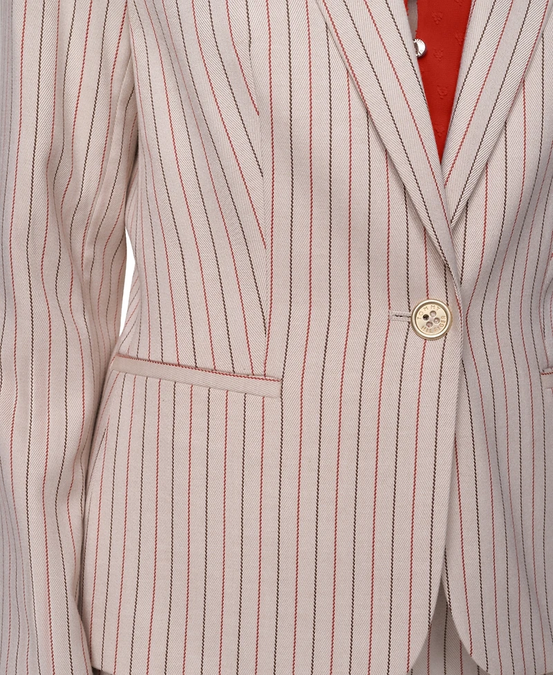 Tommy Hilfiger Women's Pinstripe One-Button Blazer