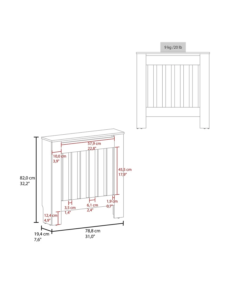 Fm Furniture Rio Radiator Cover with Storage, Space,Saving Design
