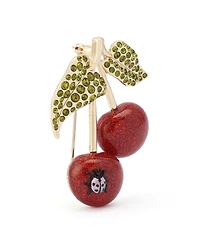 Betsey Johnson Faux-Stone Cherry Cluster Brooch