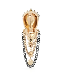 Betsey Johnson Faux-Stone Queen Skull Brooch