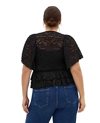 City Chic Plus Lily Dressy Lace Top