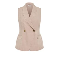 City Chic Plus Luci Tailored Sleeveless Collared Vest
